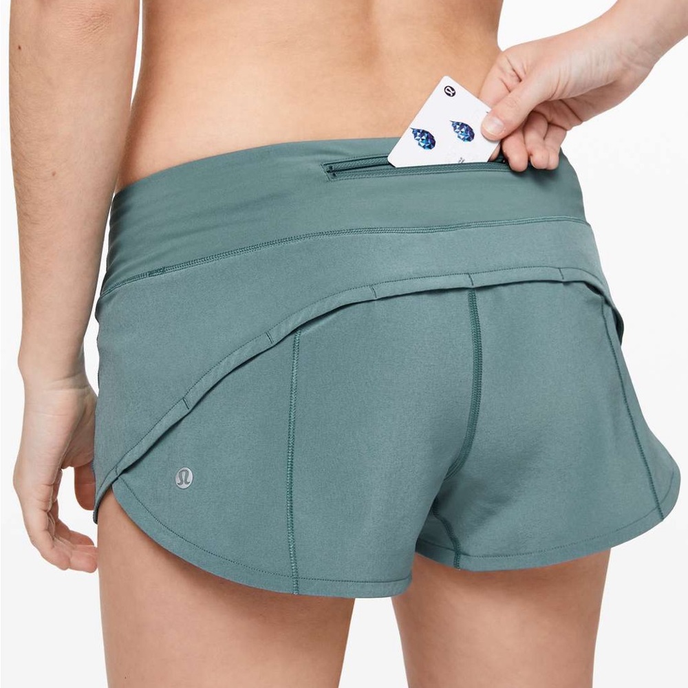 Lululemon Aquatic Green Speed Up Low-Rise Lined Short 2.5”